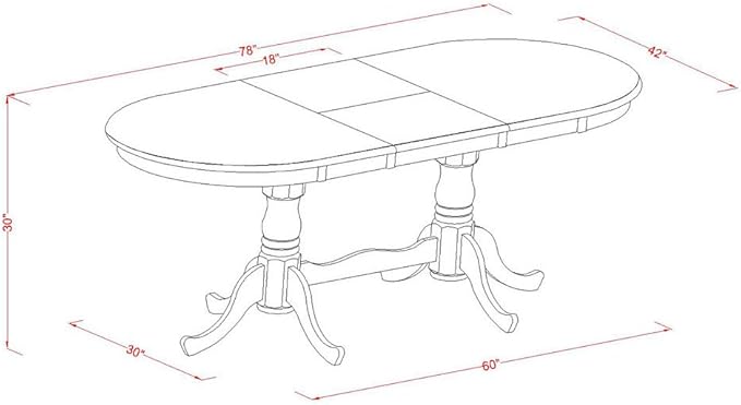 East West Furniture PLAV9-BCH-LC 9 Piece Dining Room Table Set Includes an Oval Kitchen Table with Butterfly Leaf and 8 Faux Leather Upholstered Dining Chairs, 42x78 Inch, Black & Cherry