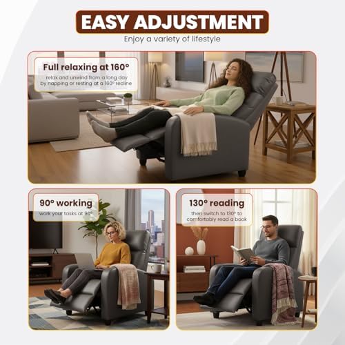 BestMassage | Recliner Chair | No Massage Function | Pu Grey | - Image 5