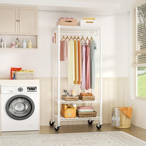 Rolling Clothes Rack, Clothing Racks - Image 3