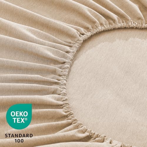 ROSE&RISY Heathered Beige Queen Sheet Set, Breathable and Cooling, Includes 1 - Image 6