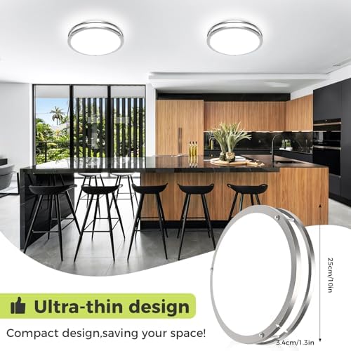 hepside 2 Pack Flush Mount Ceiling Light Fixture, Dimmable & 5CCT Ceiling Light - Image 6
