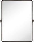 TEHOME 30 x 40'' Oil Rubbed Bronze Pivot Bathroom Mirror Tilt Vanity Mirror Large 40x30'' Dark Bronze Metal Framed Rectangle Pivoting Beveled Vanity Mirrors for Wall, Vertical