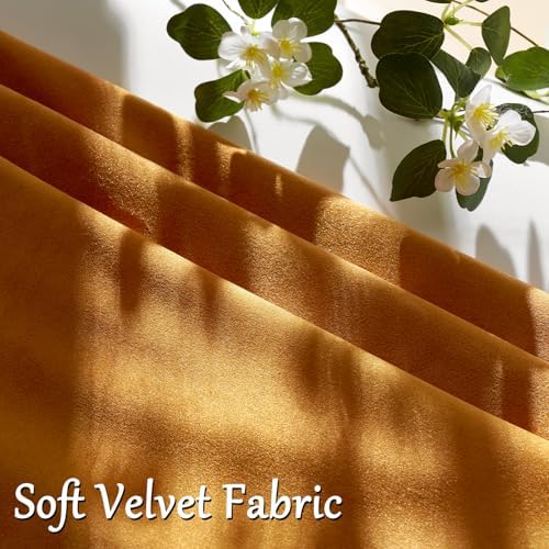 GIGIZAZA Orange Velvet Pillow Covers 24x24 Decorative Pillows Pack of 2 - Image 5