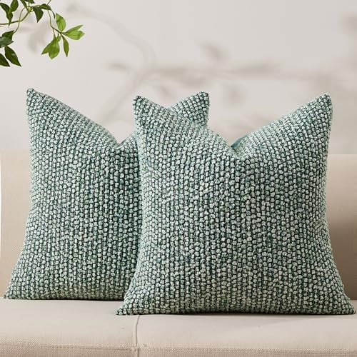 Throw Pillow Covers 20x20 Soft Wool Cushion Decorative Green012D20 by Allorry