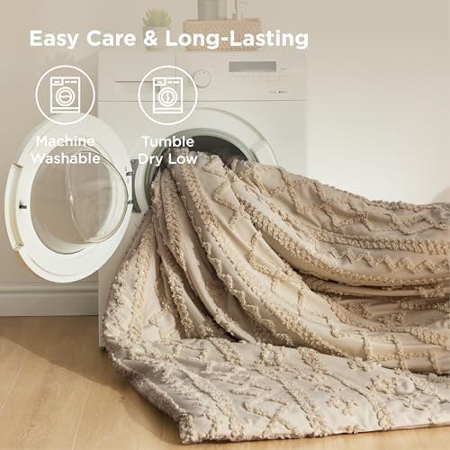 Bedsure Boho Comforter Set Full, Bedroom Decor Bedding Set Light Brown - Image 5