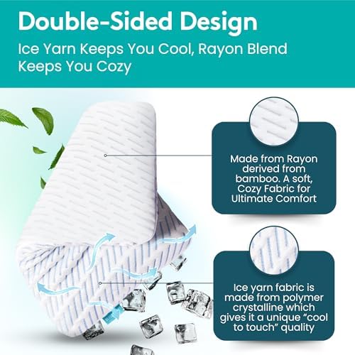 BLISSBURY Cooling Stomach Sleeper Pillow, Thin Memory Foam, 2.6 Inch - Image 3
