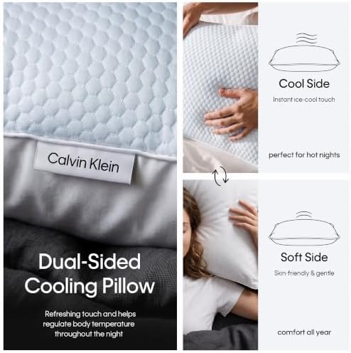 Calvin Klein Cooling Pillows, Reversible Down Alternative Bed Pillows - Image 6