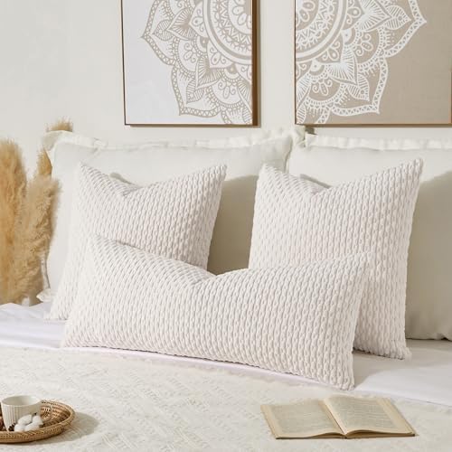 Kevin Textile Soft Corduroy 14"x24" Lumbar Pillow Cover 1 Pack, Pure White - Image 4