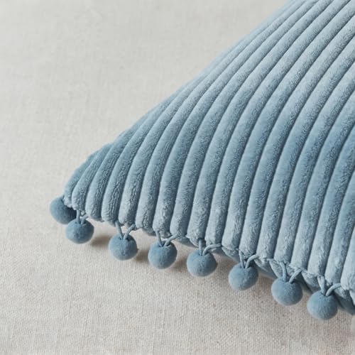 Fancy Homi Set of 2 Light Blue Decorative Throw Pillow Covers 22x22 Inch - Image 4