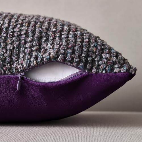 Soft Wool Decorative Throw Pillow Covers 26x26 Purple SY011E26 - Image 2