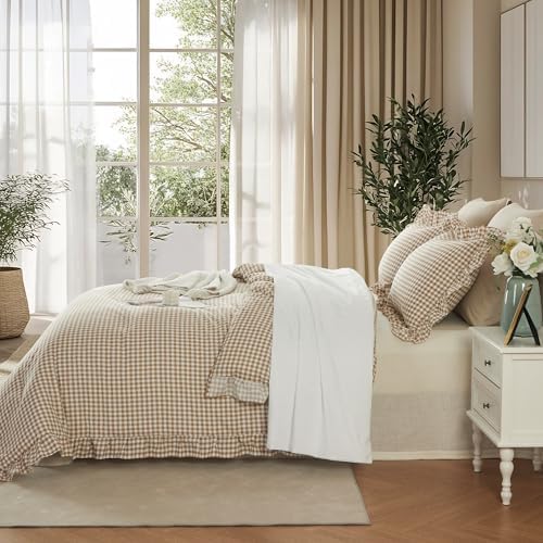 Cupocupa Gingham Ruffle Comforter Set Twin - Image 4