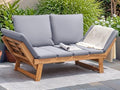 Devoko Outdoor Couch Acacia Wood Outdoor Sofa Balcony Furniture by DEVOKO