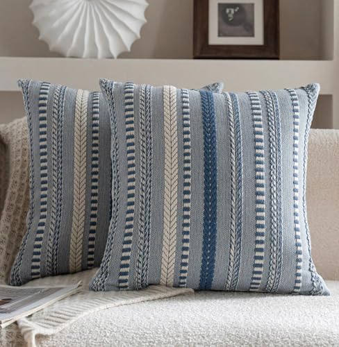 Cethom Boho Throw Pillow Covers 18x18 Inch Set of 2, Farmhouse Decorative Couch by Cethom