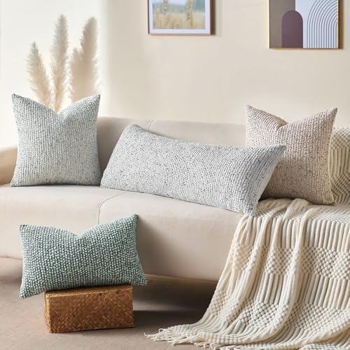 Soft Wool Decorative Throw Pillow Covers 14x36 Blue SY011C14 - Image 6