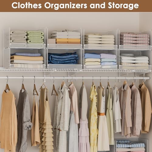 5-Tier Stackable Closet Organizers and Storage, Metal Wire Storage Shelves - Image 4