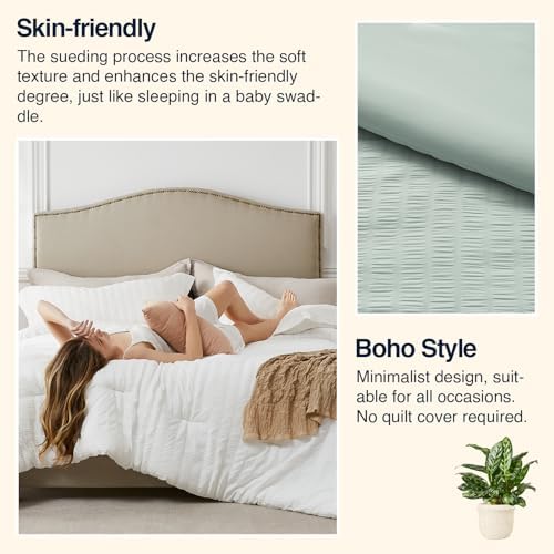 Quataly King Comforter Set Seersucker Lightweight Bed Set - Image 5