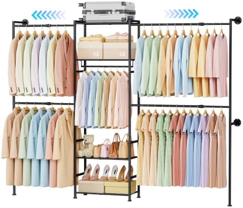 Wall Mounted Closet System, Expandable Clothing Rack by Unknown