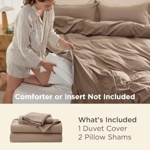 Bedsure Prewashed Duvet Cover Full, Cotton-Like Soft Bedding Set - Image 2