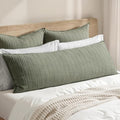Decorative Waffle Lumbar Pillow Cover 14x36 Olive Green No Instert by Woaboy