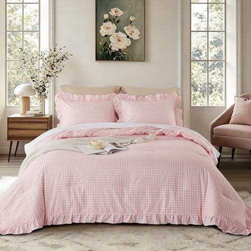 Cupocupa Gingham Ruffle Comforter Set King - Image 2