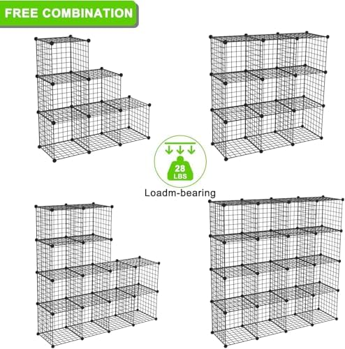Wire Storage Cubes, Metal Storage Shelves Bookshelf, Stackable Modular Closet - Image 4