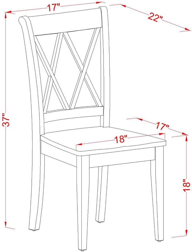 East West Furniture PSCL3-MAH-W 3 Piece Dining Room Furniture Set Contains a Rectangle Wooden Table with Butterfly Leaf and 2 Kitchen Dining Chairs, 32x60 Inch, Mahogany