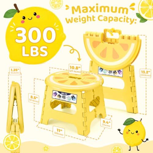 Delxo 9 Inch Kids Step Stool, 300 Lbs Folding Step Stool - Image 2
