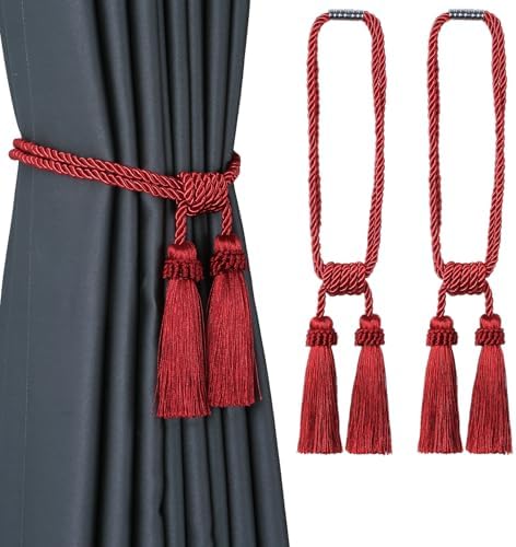 Magnetic Curtain Tiebacks Handmade Tassel Drapery Holdback - Image 6