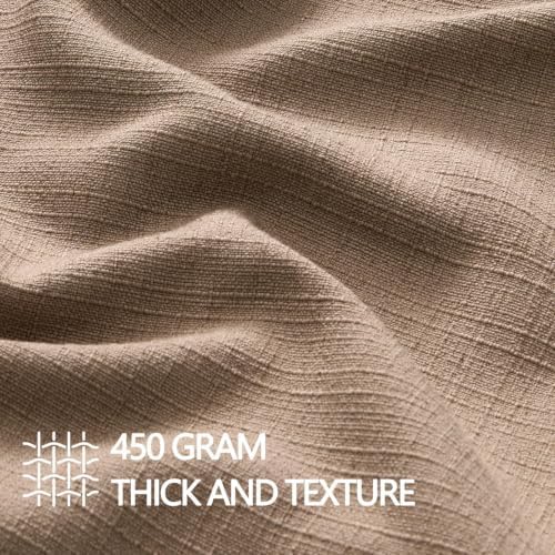 MIULEE Thick Textured Euro Sham Throw Pillow Covers 24x24 Inch Coco Brown - Image 2