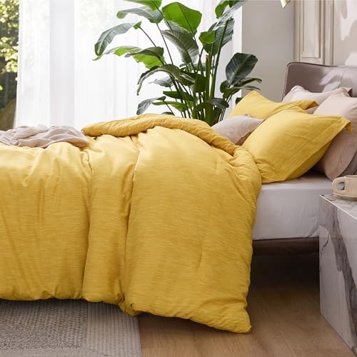 Bedsure Yellow Full Size Comforter Set, Soft Cationic Dyed Bed Set 3 Pcs - Image 2