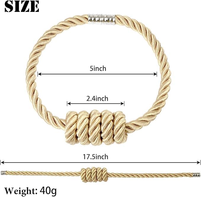 Magnetic Curtain Tiebacks-Handmade Woven Tie-Backs - Image 2