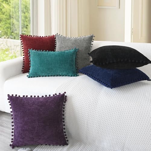 CaliTime Decorative Couch Throw Pillow Covers 20 X 20 Inches Black - Image 4