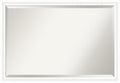 Amanti Art White Bathroom Mirror for Over Sink, 27x39 Oliver White Narrow Rectangle Vanity Mirror, Large Modern Wood Frame, Hangs Horizonally and Vertically, Bathroom Wall Decor, Beveled Edge