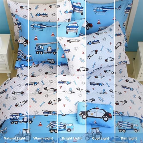 Kids Twin Comforter Sets for Boys 6 Pieces Blue Bedding Set for Teens - Image 7