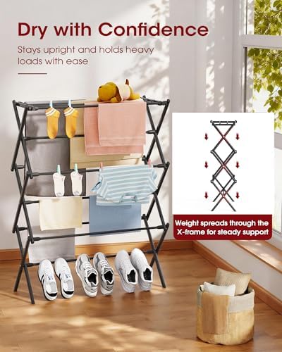 Foldable 3-Tier Clothes Drying Rack 37.4" H - Image 2
