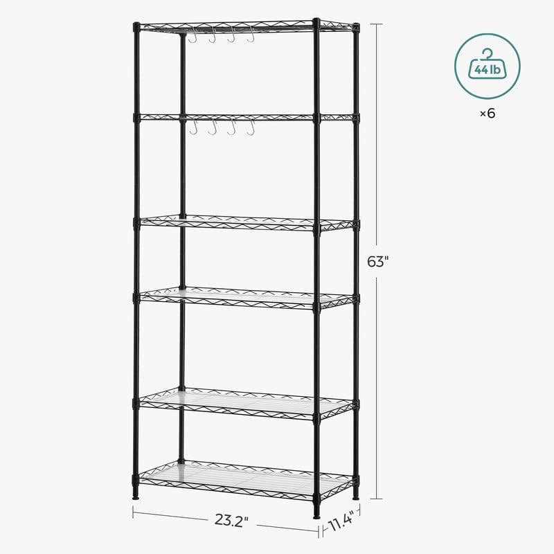 SONGMICS 6-Tier Storage Shelves, Adjustable Wire Shelving Unit - Image 3