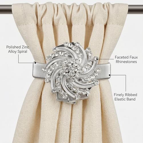 2 Pack Mini Flower Magnetic Curtain Tiebacks Window Holdback Buckles - Image 3