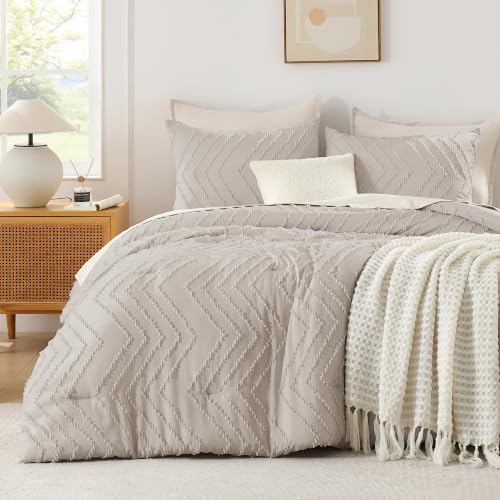 Andency Linen Comforter Set Full Size, 3 Pieces Soft Bedding Set - Image 2