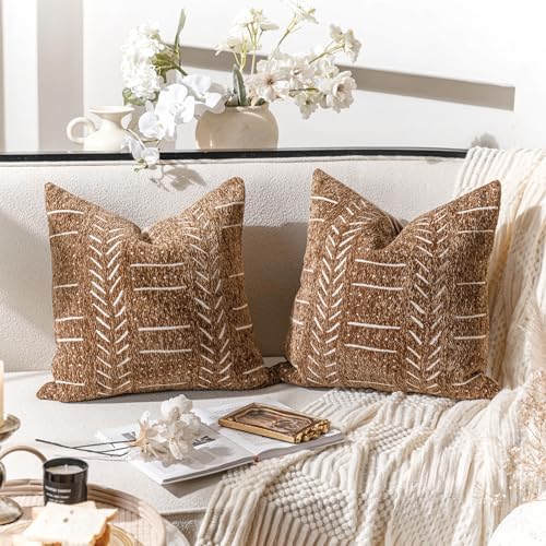 BlissBlush Decorative Throw Pillow Covers 18X18 Set of 2, Cozy Soft Accent by BlissBlush
