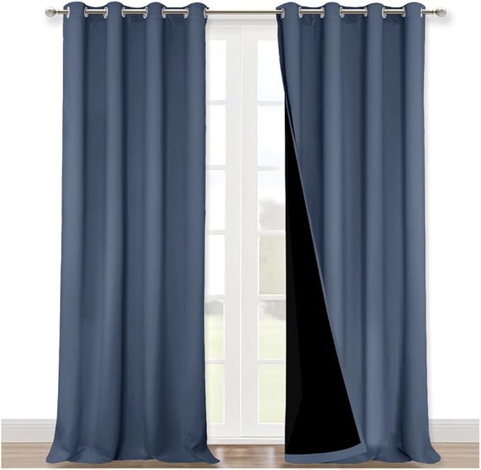 NICETOWN Insulated 100% Blackout Curtains, Noise Reducing Performance Drapes by NICETOWN