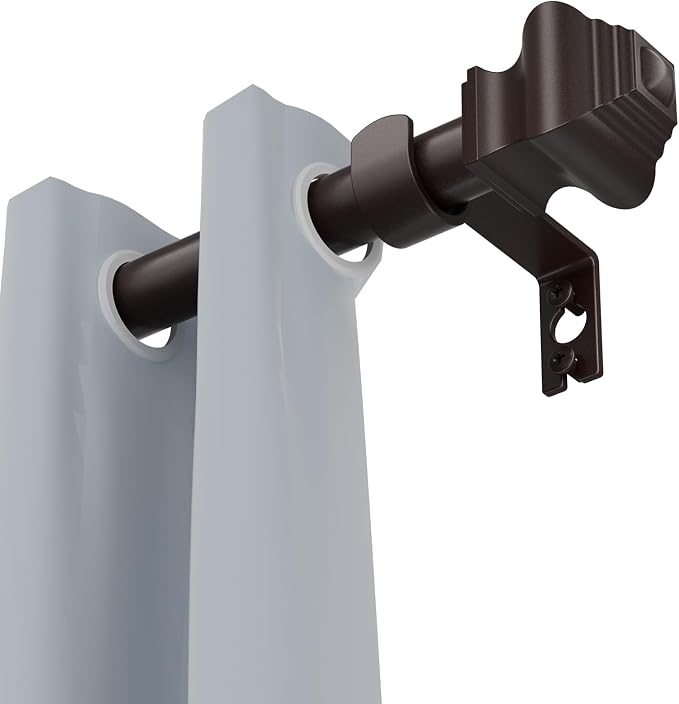 Curtain Rods for Windows 36-124 inch, 5/8 inch Bronze Curtain Rod by Unknown