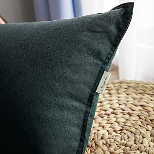 Jeanerlor Solid Cotton Linen Decoration 18"x18" Throw Pillow Cushion Case - Image 4