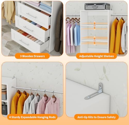Closet System, 5FT-9FT Closet Organizer - Image 4