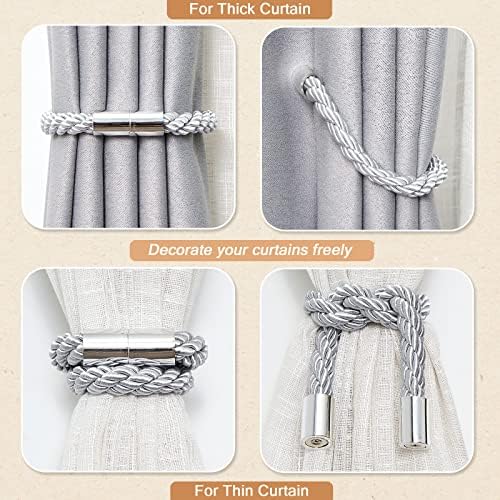 NICEEC 2 Pack Strong Magnetic Curtain Tiebacks Modern Simple Style Drape Tie - Image 6