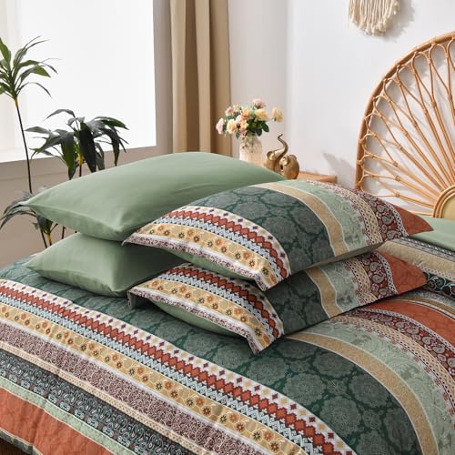 Cottolester Boho Comforter Set King Size, 8 Pieces Striped Bed in a Bag - Image 6