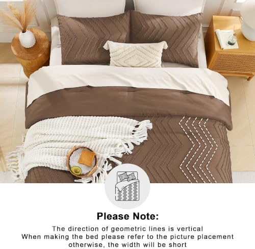 Andency Brown Twin Comforter Set, 2 Pieces Boho Bedding Set - Image 5