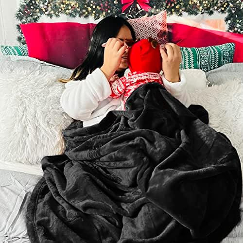 Bedsure Soft Cozy Warm Fleece Large Oversized Bed Blanket Black 120"x120" - Image 6