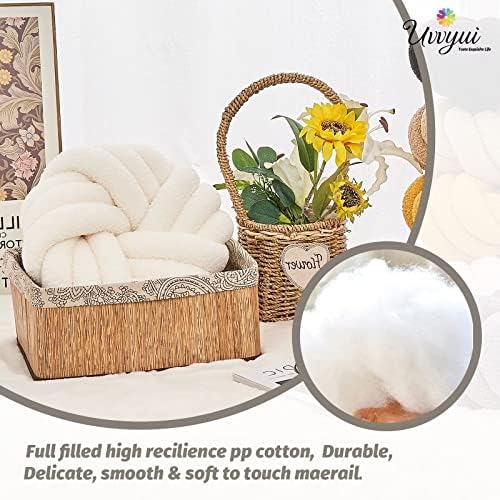 Knot Pillows, 14 Inch Decorative Throw Pillows Round Pillows Cushion, Soft - Image 3
