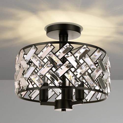 FRIDEKO HOME Black Crystal Ceiling Light by FRIDEKOHOME