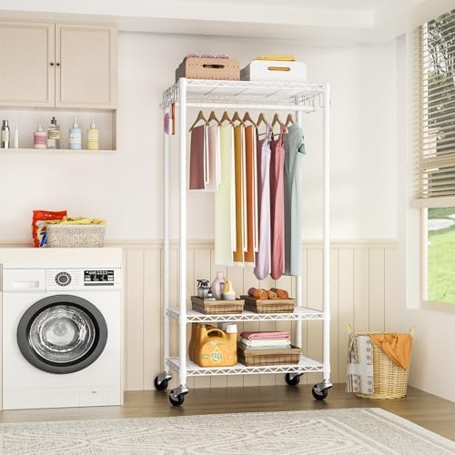 Rolling Clothes Rack, Clothing Racks - Image 4